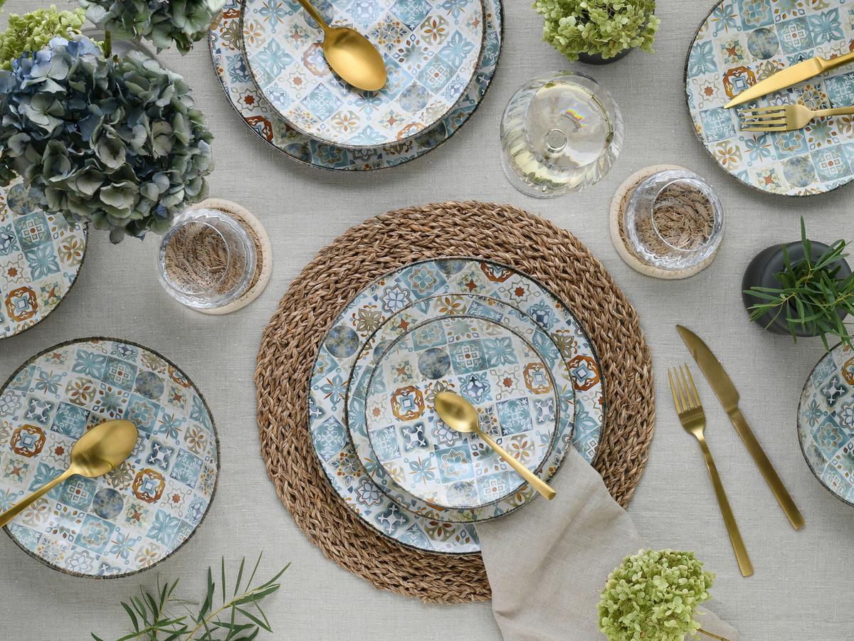 Tafelservice Mosaik 16-teilig, Multicolor - Multicolor, Basics, Keramik - Creatable