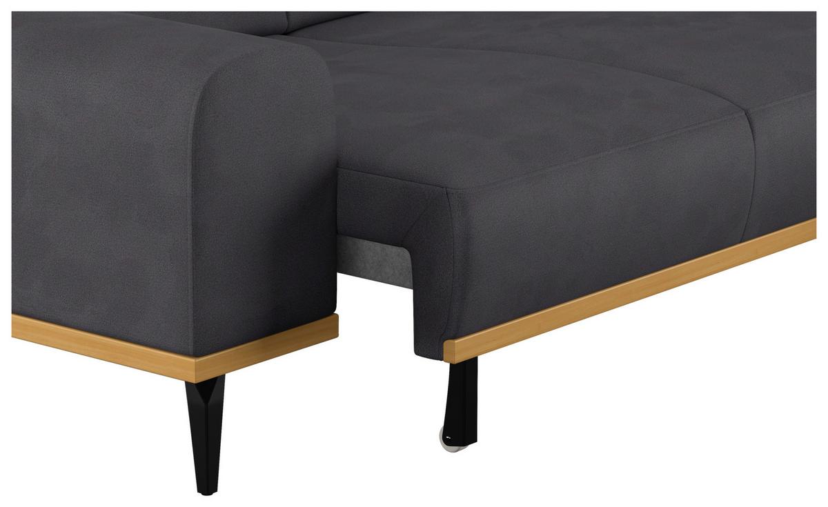 Ecksofa Schwarz Mit Sitzvorzug S: 244x157 cm - Schwarz, KONVENTIONELL, Textil (244/157cm) - Cotta