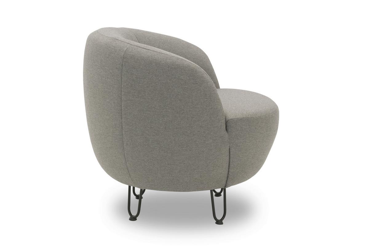 Sessel Hellgrau B: 72 cm - Hellgrau/Schwarz, Design, Textil (72/74/76cm) - MID.YOU