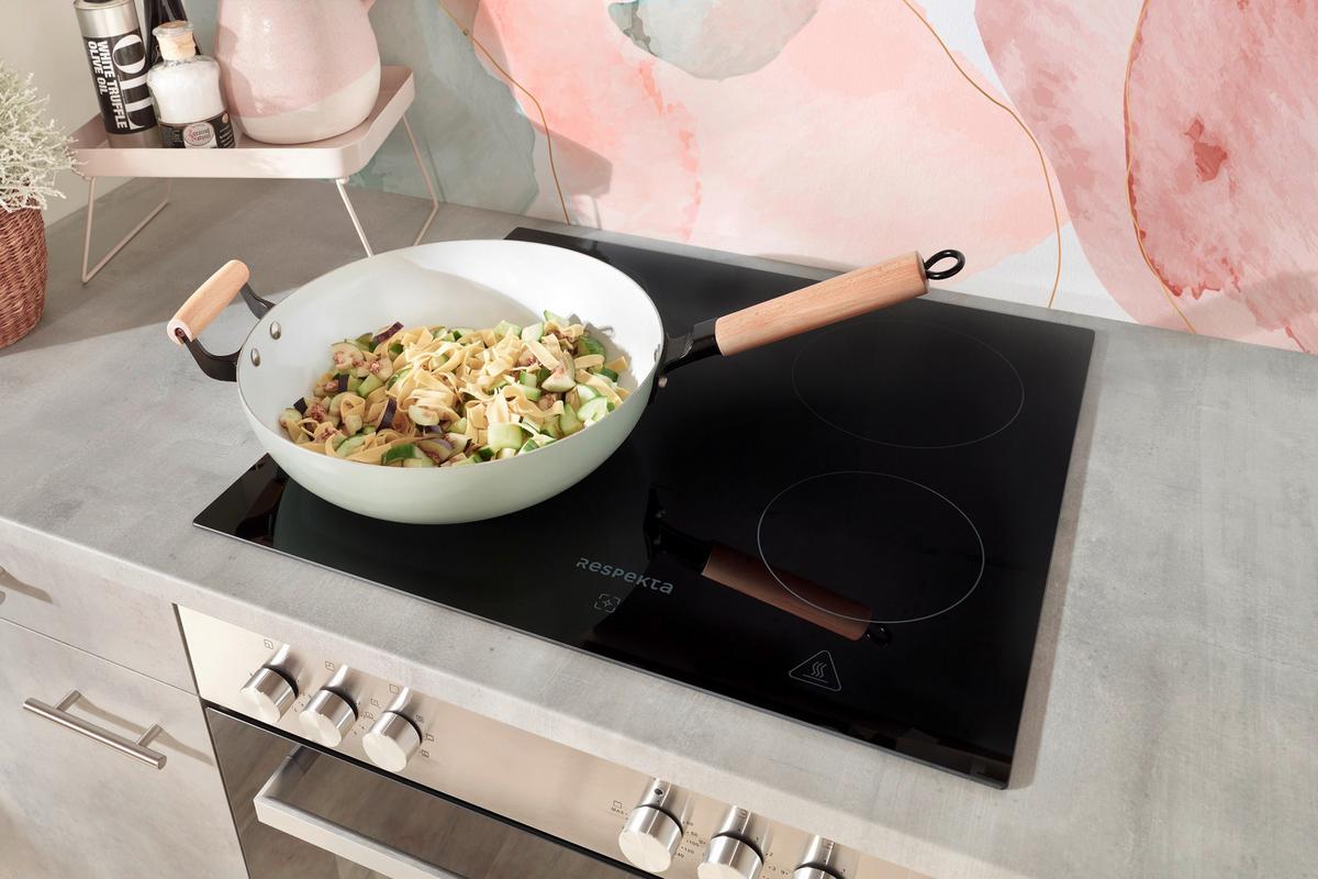 Eckküche Malia 280x172 cm Grau, mit Geräte - Weiß/Grau, Basics, Holzwerkstoff (280/172cm) - Respekta