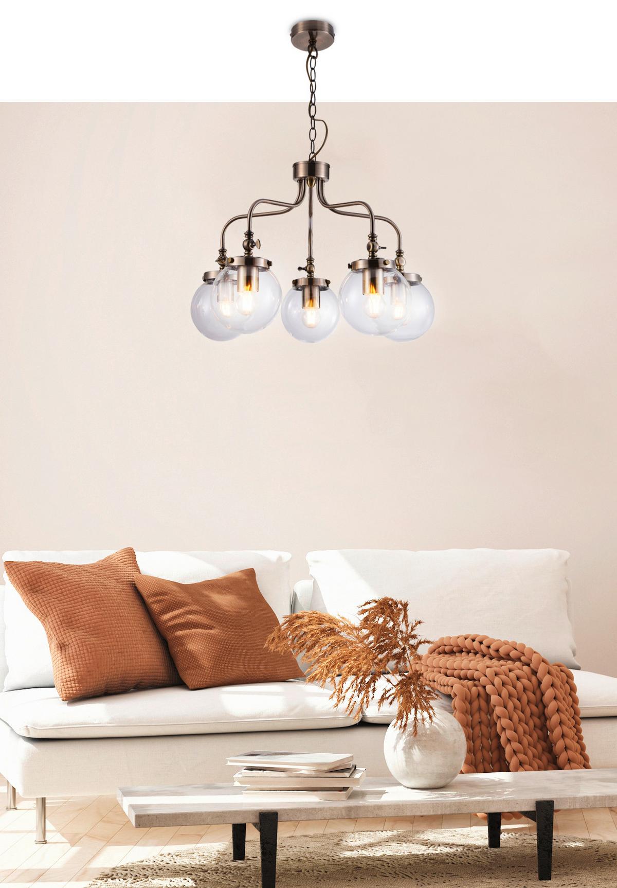 Pendelleuchte 35-70876 Ballet - Goldfarben/Schwarz, KONVENTIONELL, Metall (55/55/80cm)