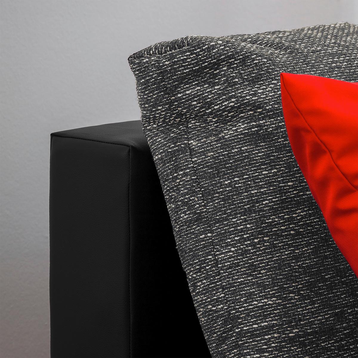 Ecksofa Acra Grau, Schwarz S:266x175cm - Chromfarben/Schwarz, Design, Textil (266/175cm) - Livetastic