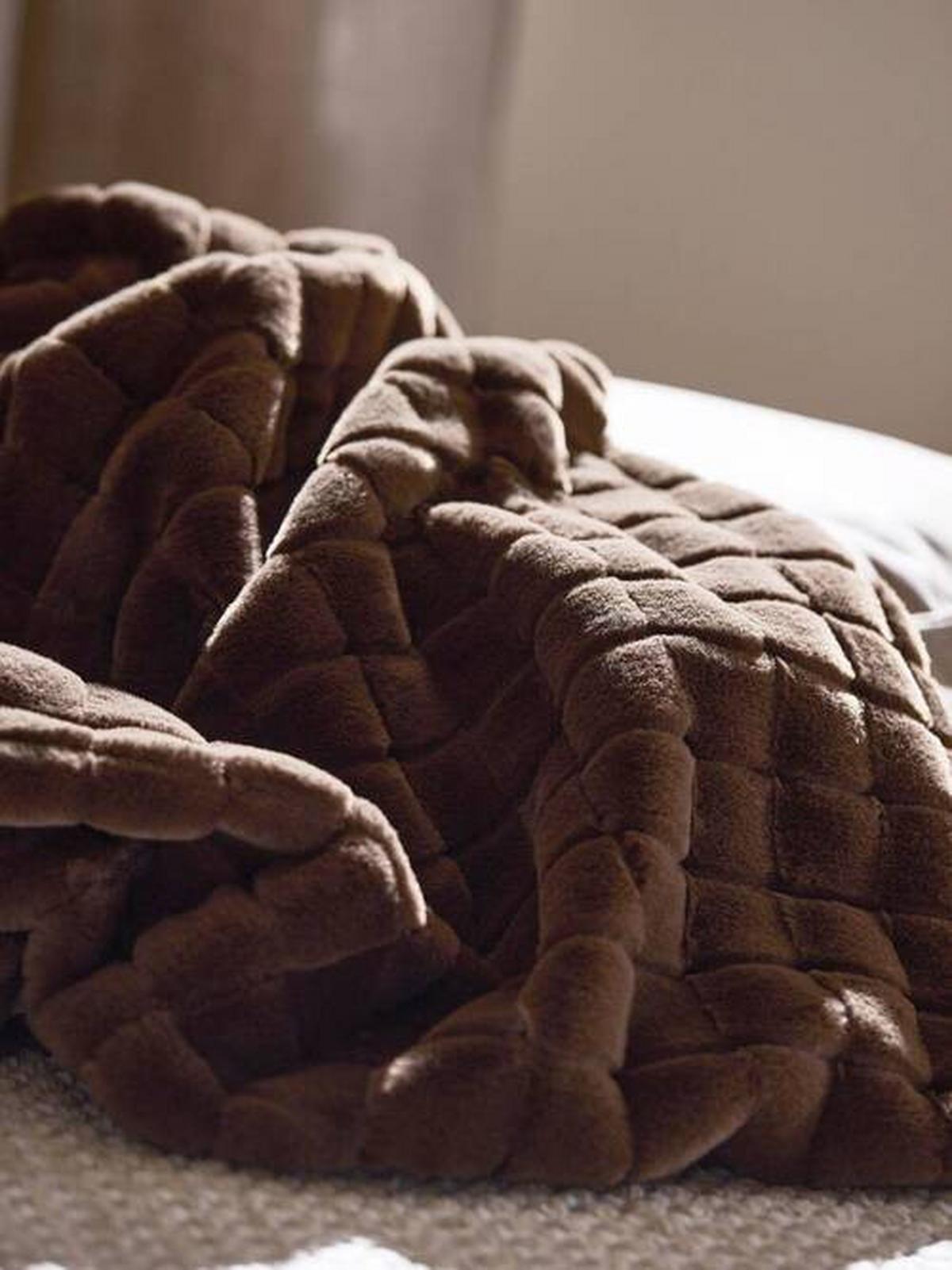 DENNÁ PRIKRÝVKA LUNA - hnedá, Basics, textil (150/120cm) - Svanefors