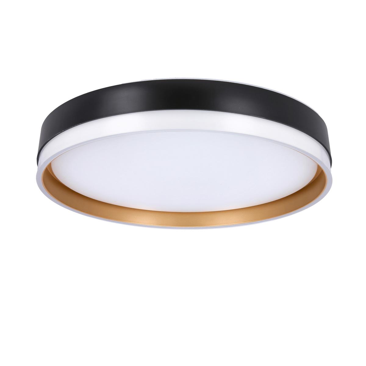 Led-deckenleuchte 13-11343 Florida - Goldfarben/Schwarz, KONVENTIONELL, Kunststoff/Metall (38/38/7.5cm)