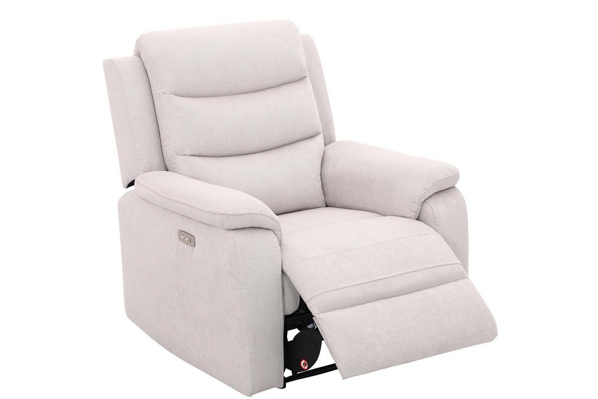Relaxačné kreslo MANCHESTER, béžová - čierna/béžová, Konventionell, textil/plast (82/103/96cm) - Based