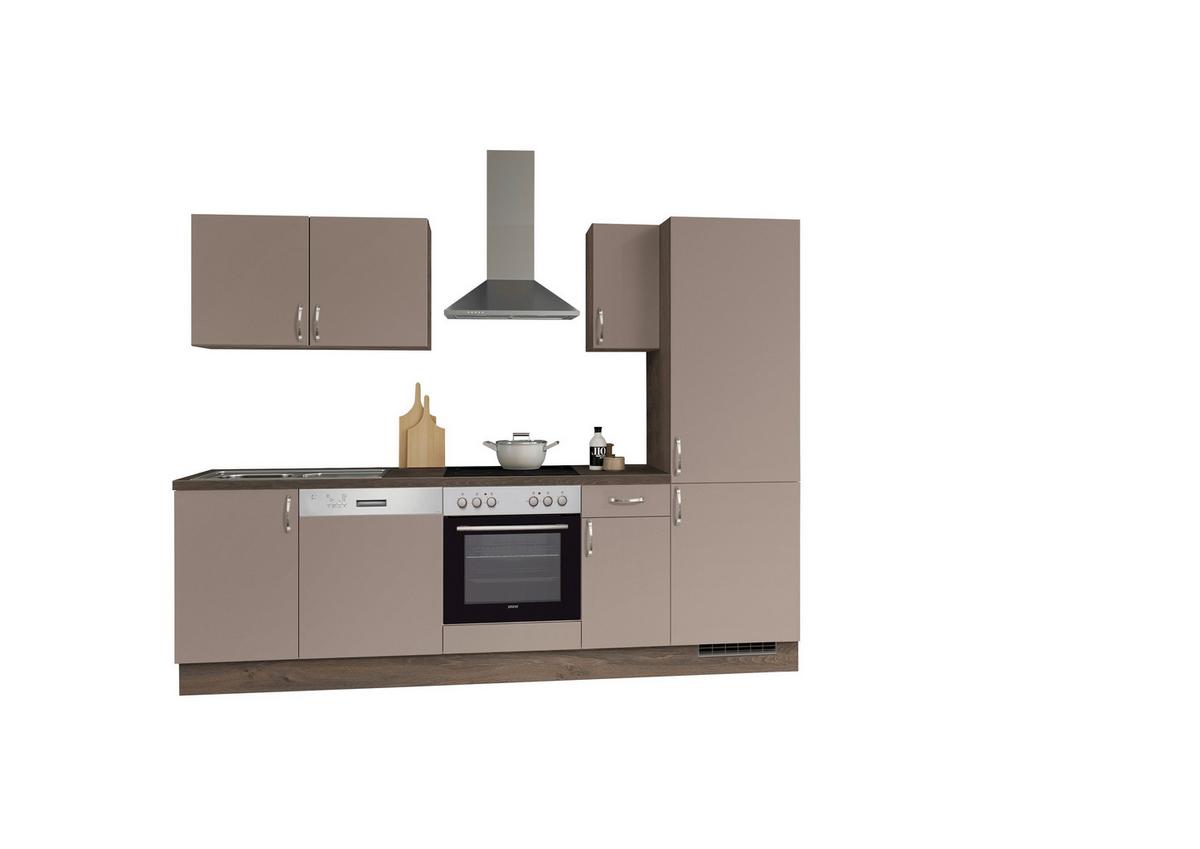 Küchenblock Ip 3150 - Eiche dunkel/Cappuccino, Basics, Holzwerkstoff (270cm) - Impuls