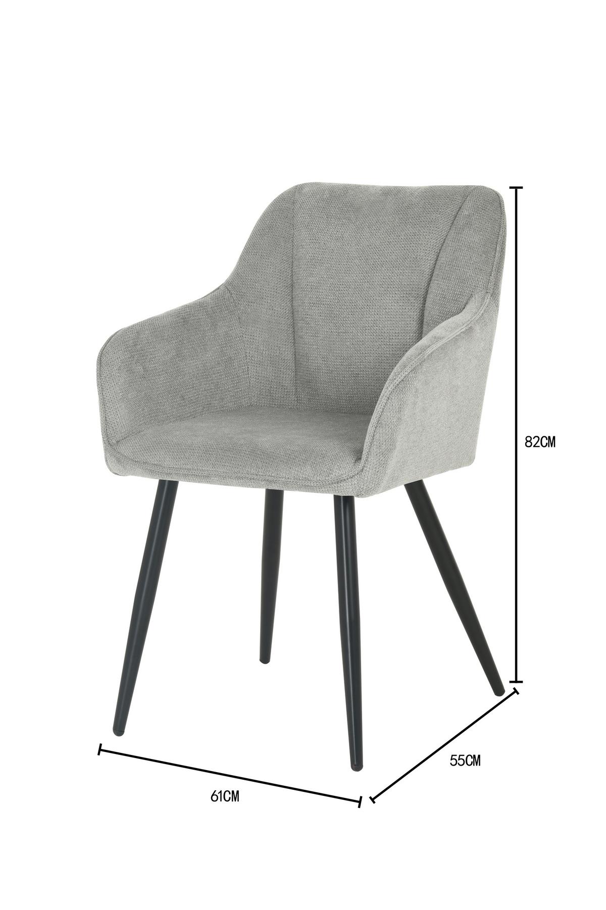 ŽIDLE S PODRUČKAMI CARO - šedá/černá, Konvenční, kov/dřevo (55/82/61cm) - Nedis SmartLife