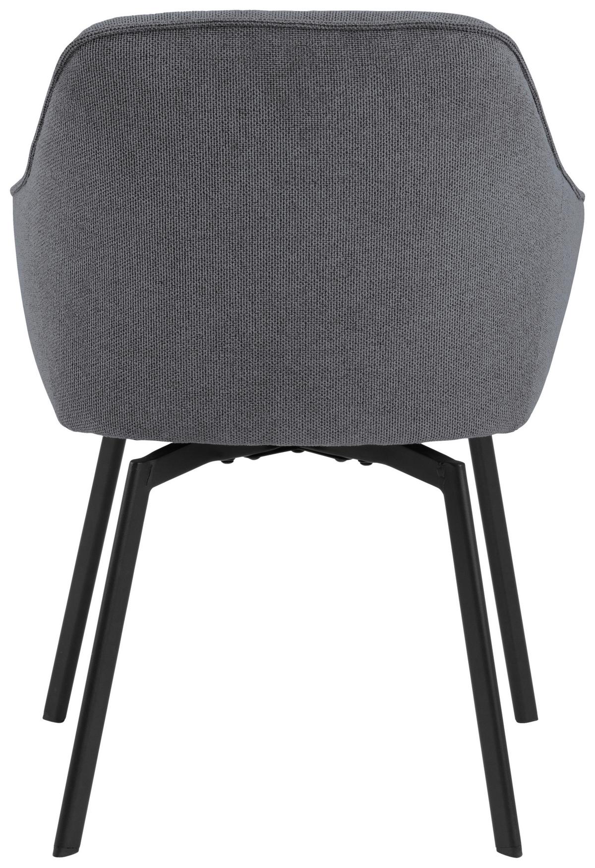 STOLIČKA S PODRÚČKAMI CLARA - čierna/sivá, Design, kov/textil (58,5/83,5/55,5cm) - MID.YOU