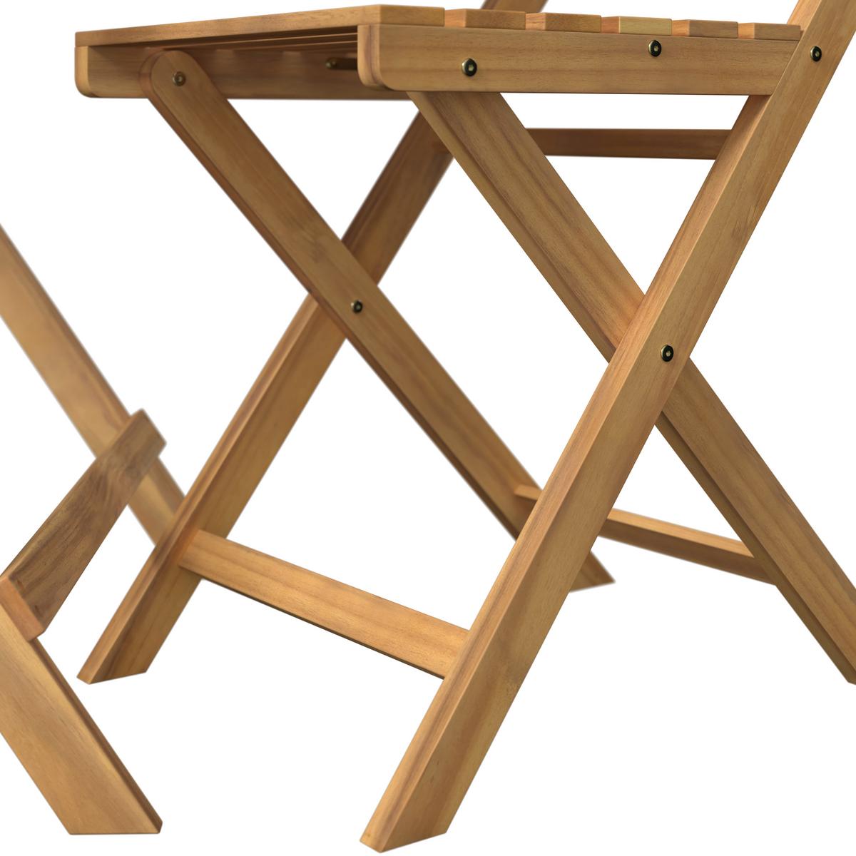 Balkonset Capri - Naturfarben/Akaziefarben, MODERN, Holz (60/60/74cm) - Beldano