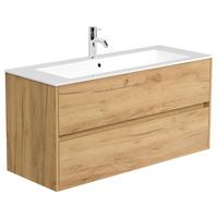 Waschtischkombi Limes Eiche Dekor B: 120 Cm - Eichefarben/Weiß, MODERN, Holzwerkstoff/Stein (120/58,5/46,6cm) - MID.YOU