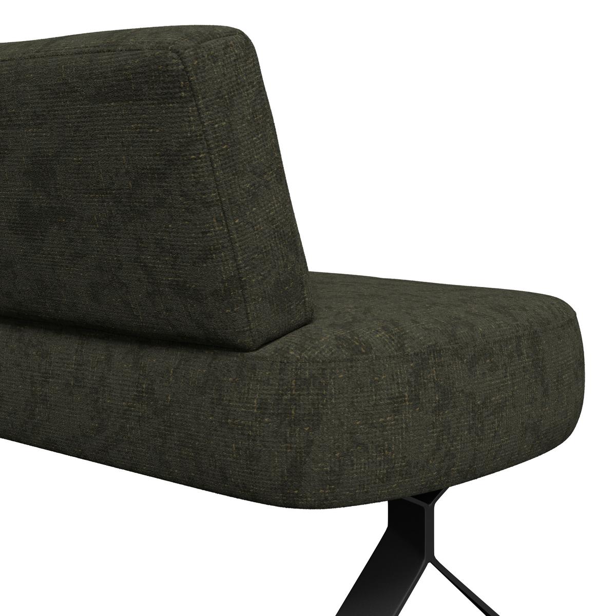 Eckbank grün mit Metallbeinen Ulmo 248x176 cm - Schwarz/Grün, MODERN, Textil/Metall (248/176cm)