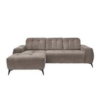 Ecksofa mit USB Anschluss Sano, Graubraun, S: 180x258 cm - Graubraun/Schwarz, MODERN, Textil (180/258cm) - Livetastic