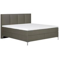 Boxspringbett Graz 180x200 cm Braun inkl. Topper - Alufarben/Braun, MODERN, Textil (180/200cm) - MID.YOU