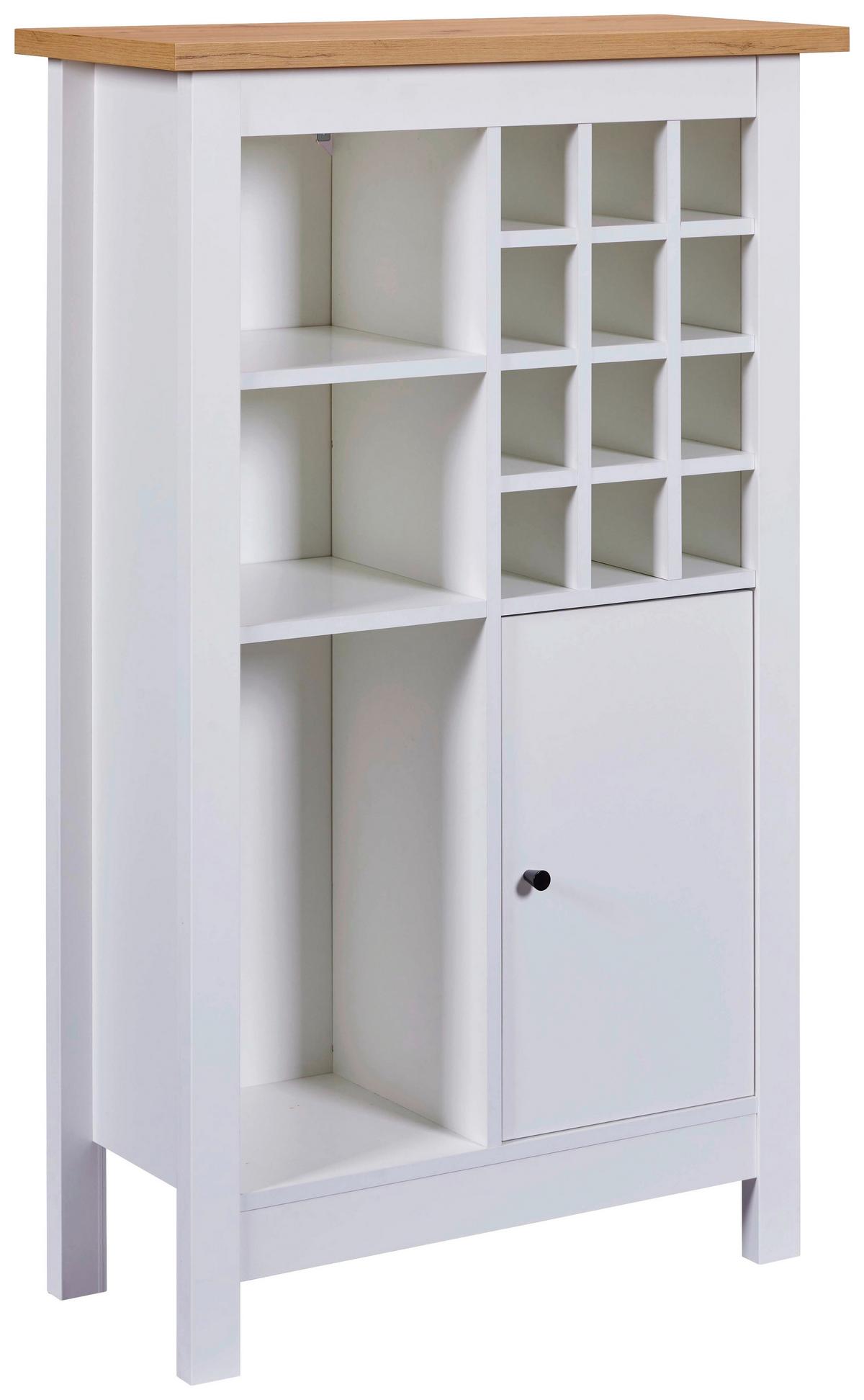 Skříň na víno SAN SAN - bílá/černá, Moderní, kompozitní dřevo/plast (76,8/124,4/33cm) - Mömax