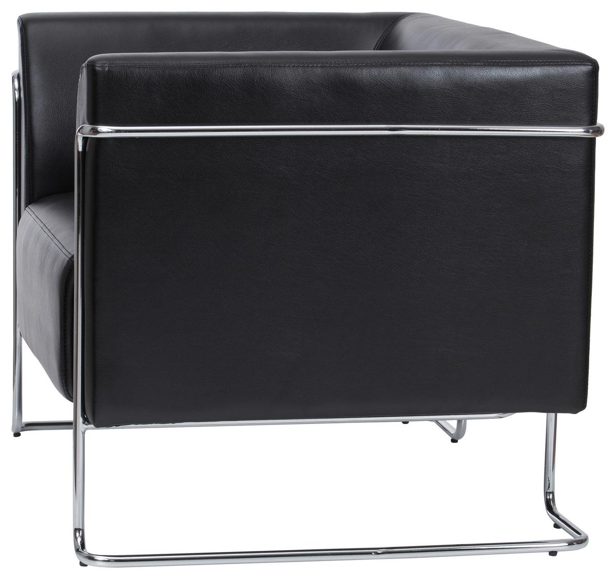 Designsessel Curacao Schwarz - Chromfarben/Schwarz, MODERN, Textil (88/74/74cm) - MID.YOU