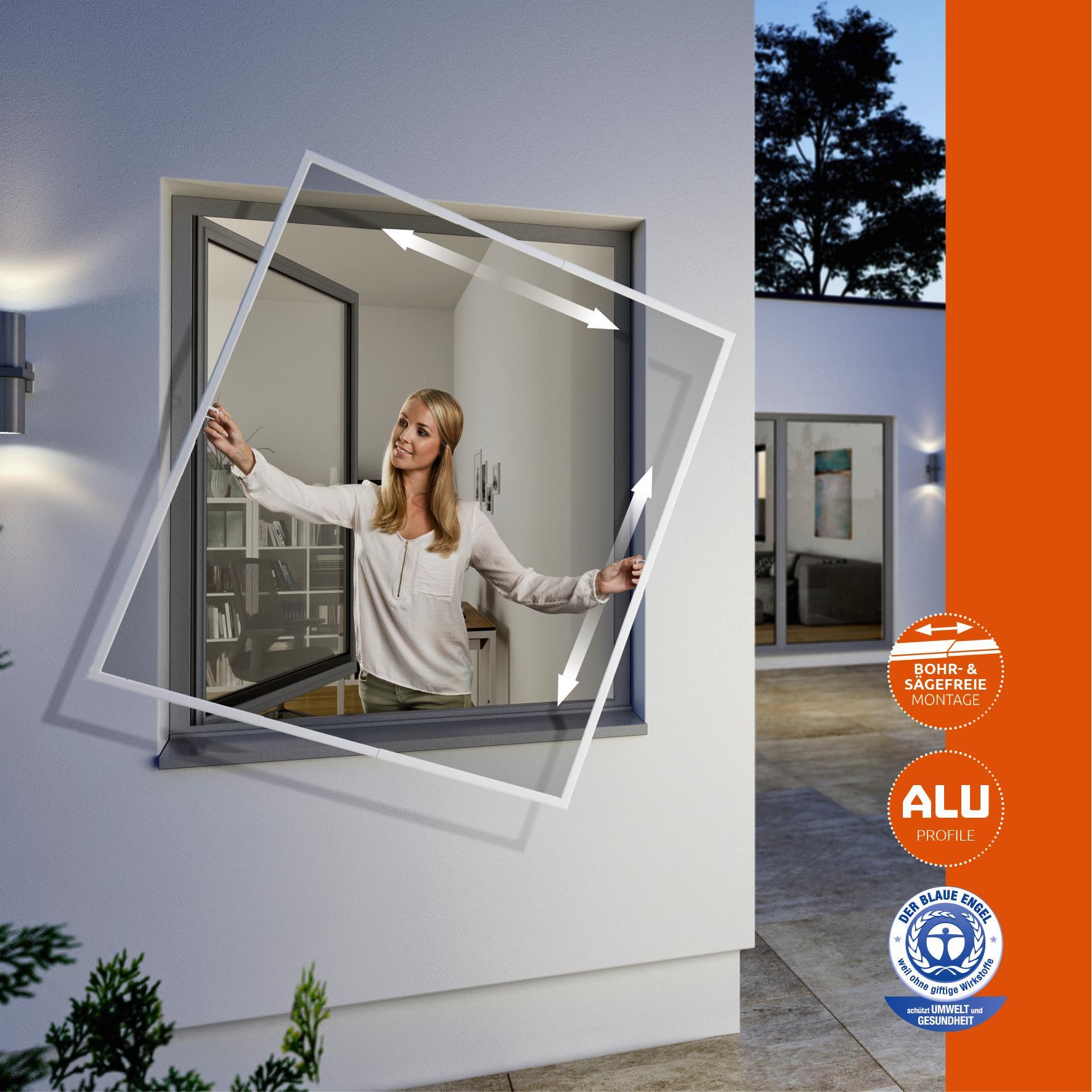 Fliegengitter Rahmenfenster in Weiß Befestigung