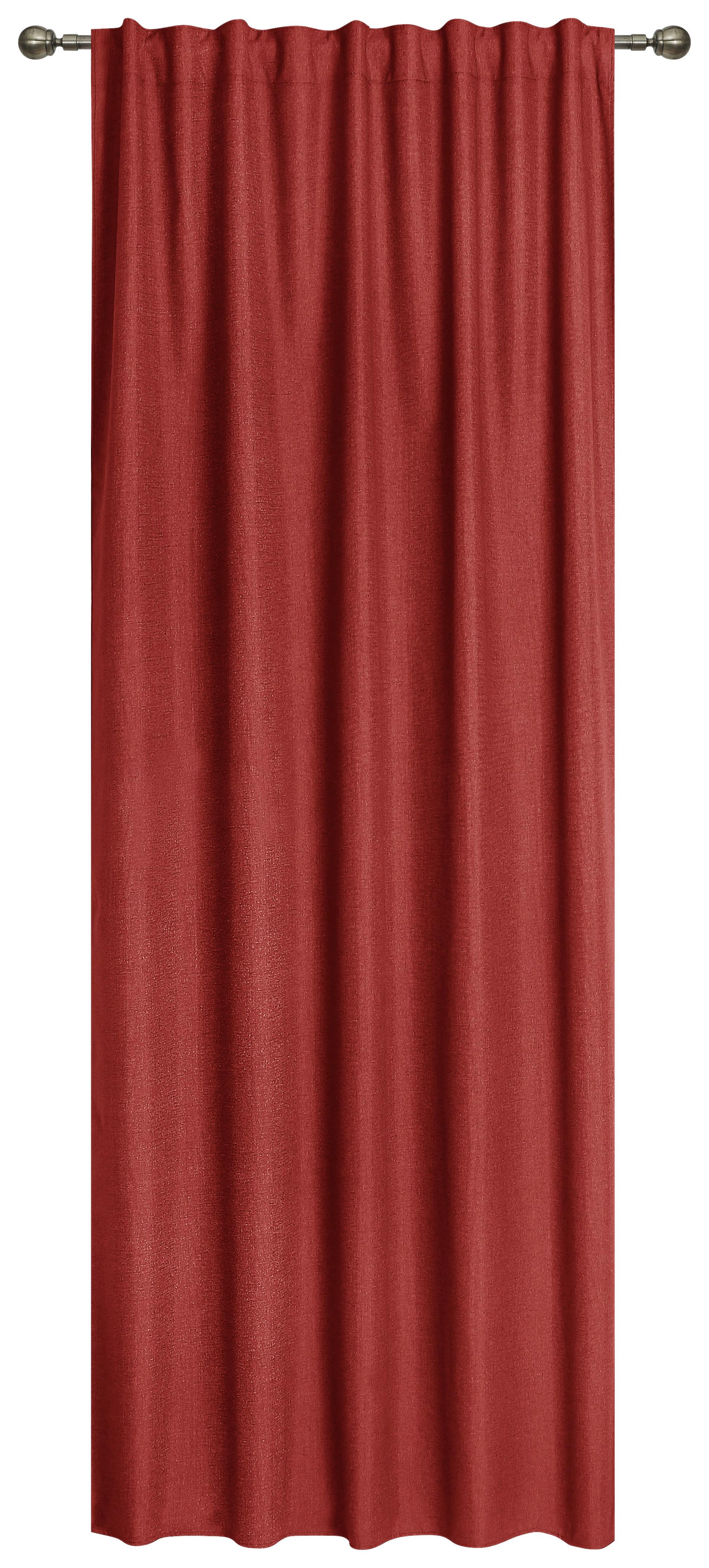 Vorhang Mit Ösen Und Band Ohio 140x245 Cm Rot - Rot, ROMANTIK / LANDHAUS, Textil (140/245cm) - James Wood