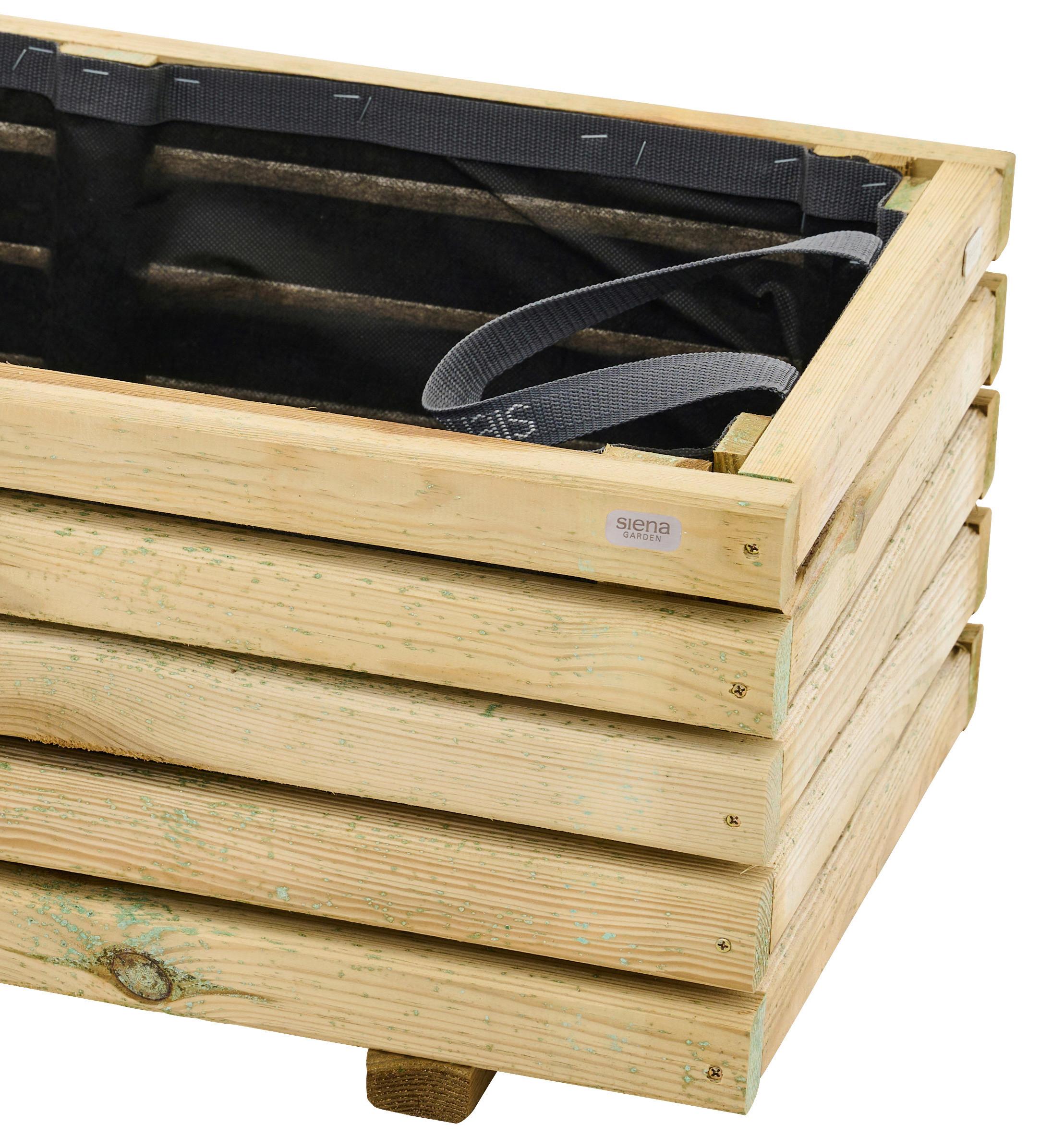 Blumenkasten Schwarz Kieferfarben B: 80 cm - Schwarz/Kieferfarben, Basics, Holz/Textil (80/28/40cm) - Siena Garden