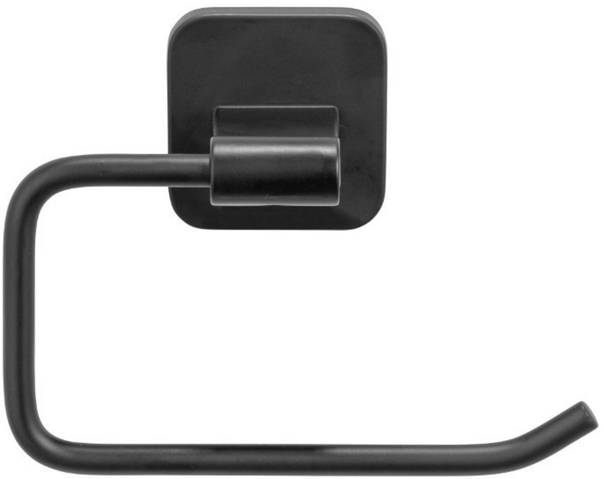 Toilettenpapierhalter Porto Black Schwarz, Wandmontag - Schwarz, MODERN, Metall (14/6,5/10cm) - Wenko