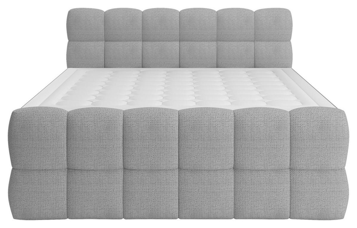 Boxspringbett Brisbane inkl. Bettkasten 160x200 - Hellgrau/Schwarz, Trend, Holz/Holzwerkstoff (160/200cm) - Sembella