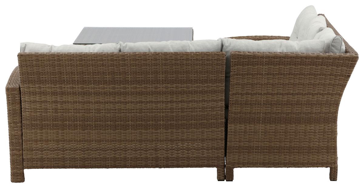 Loungegarnitur Watford - Braun, KONVENTIONELL, Holz - Gardenson