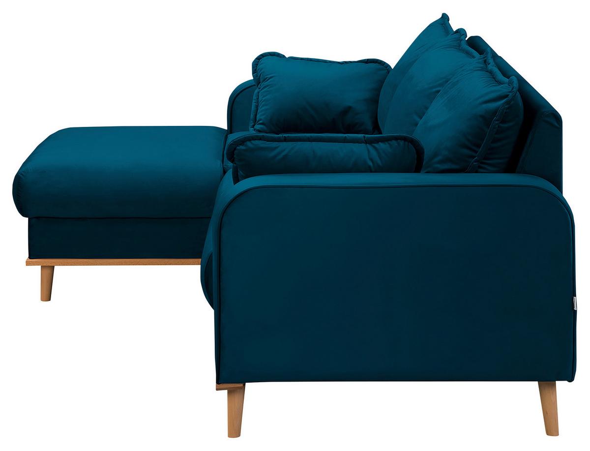 Ecksofa Beata Blau S: 150x230 cm - Wengefarben/Blau, Design, Textil (150/230cm) - Livetastic