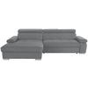 Ecksofa Perry Mit Bettkasten 183x292 cm - Silberfarben/Grau, Design, Textil (183/292cm) - Livetastic