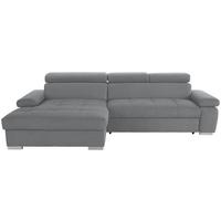 Ecksofa Perry Mit Bettkasten 183x292 cm - Silberfarben/Grau, Design, Textil (183/292cm) - Livetastic
