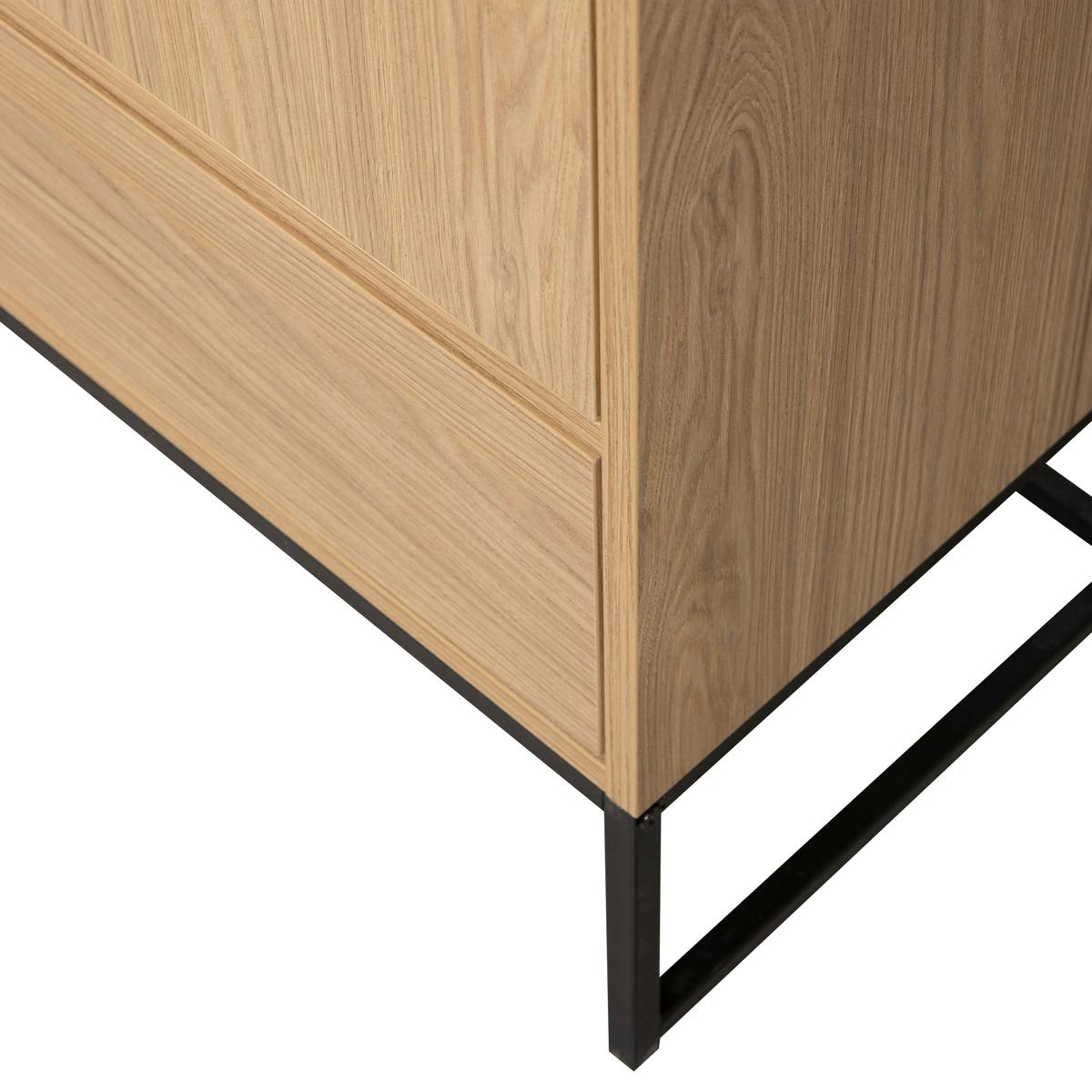 Mehrzweckschrank Silas Eichefarben B: 85 cm - Eichefarben/Schwarz, Design, Holz (85/149/36cm) - Livetastic