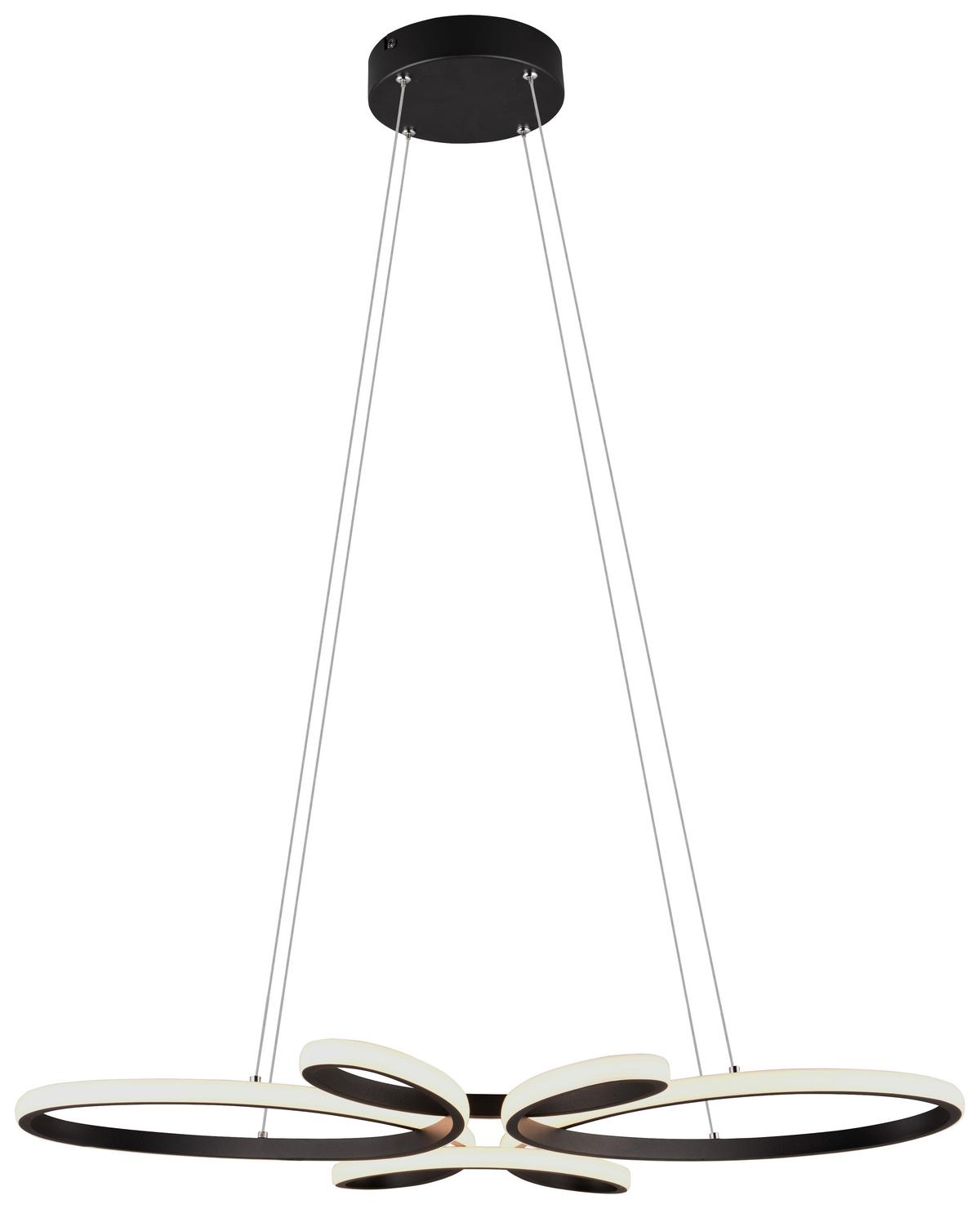 Led Függőlámpa Basti - fekete, Modern, műanyag/fém (83/45,5/150cm) - Luca Bessoni
