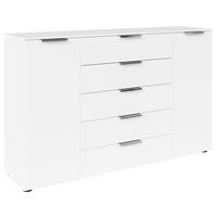 Kommode Flipp Weiß/Graphitfarben B: 160 cm - Chromfarben/Schwarz, MODERN, Holzwerkstoff (160/100/42cm) - Rauch Möbel