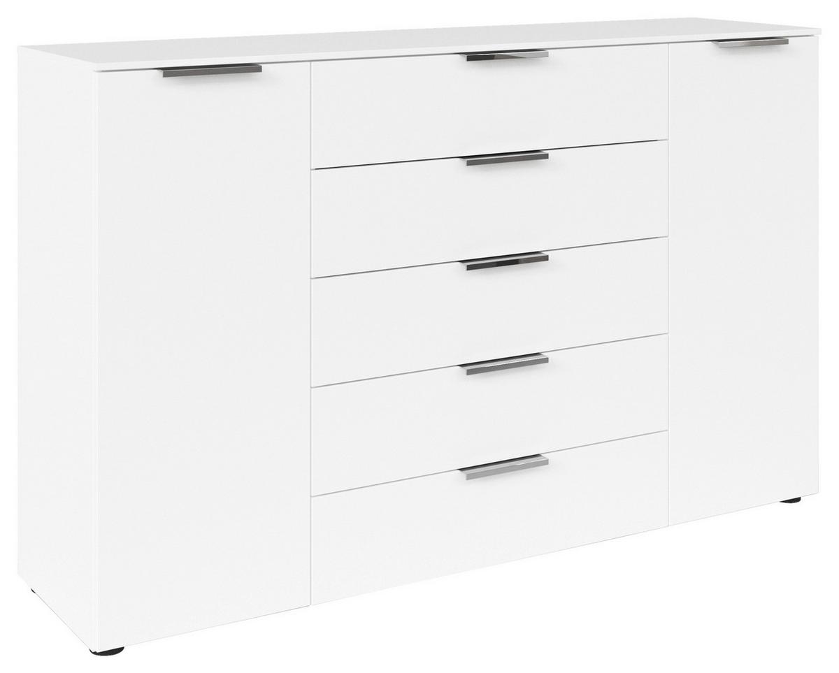 Kommode Flipp Weiß/Graphitfarben B: 160 cm - Chromfarben/Schwarz, MODERN, Holzwerkstoff (160/100/42cm) - Rauch Möbel