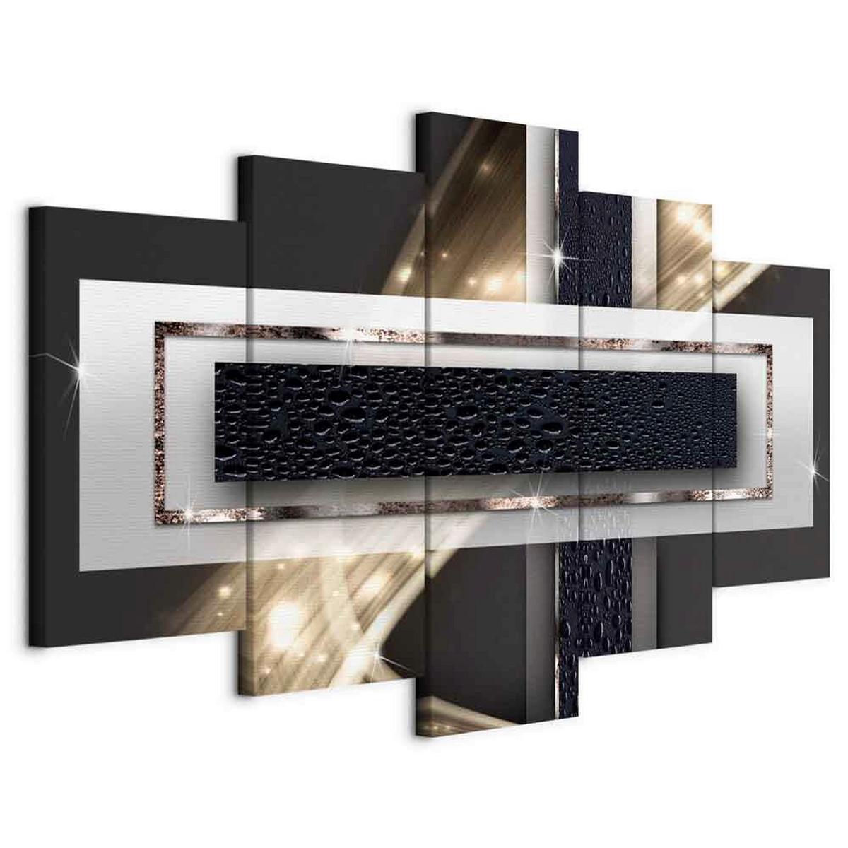 Leinwandbild Night Strom Schwarz Goldfarben B: 200 cm - Goldfarben/Schwarz, Basics, Holzwerkstoff/Textil (200/100/1.2cm) - artgeist