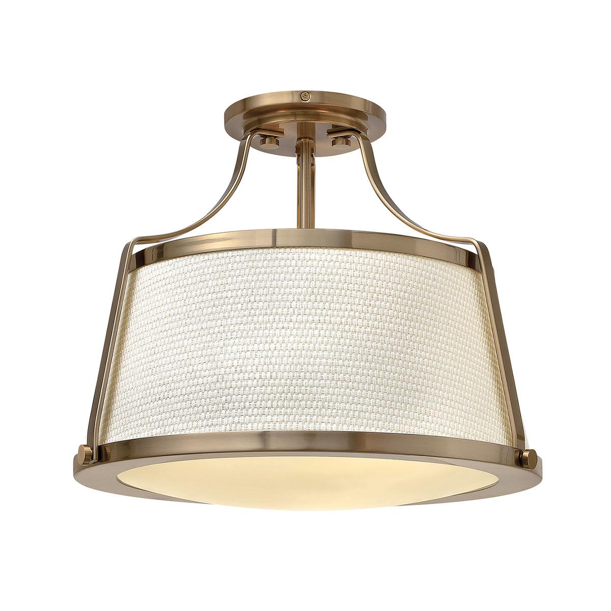 DECKENLEUCHTE HK-CHARLOTTE-SF-BC - Goldfarben, LIFESTYLE, Glas/Textil (40.6/33cm) - Elstead Lighting