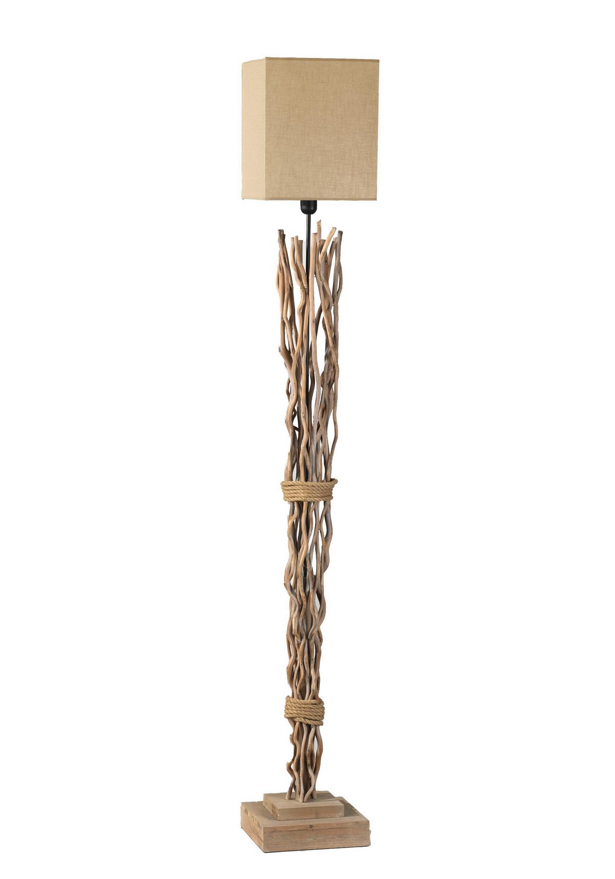 Stehleuchte 4850/Pt - Hellbraun, Natur, Holz/Textil (35/175cm)