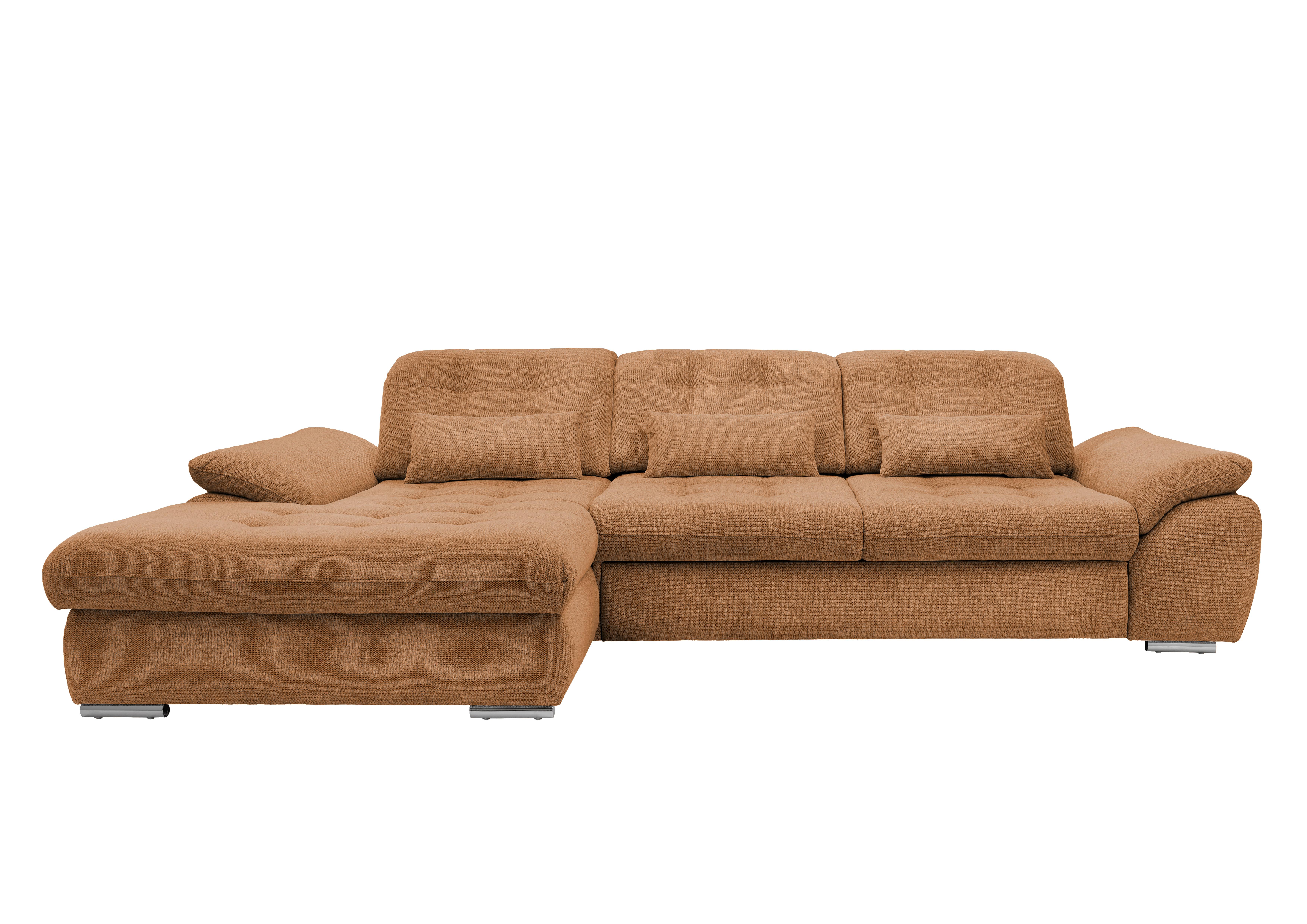 Ecksofa mit Bettkasten Rigatti Currygelb S: 184x314cm - Chromfarben/Currygelb, MODERN, Textil (184/314cm) - Livetastic