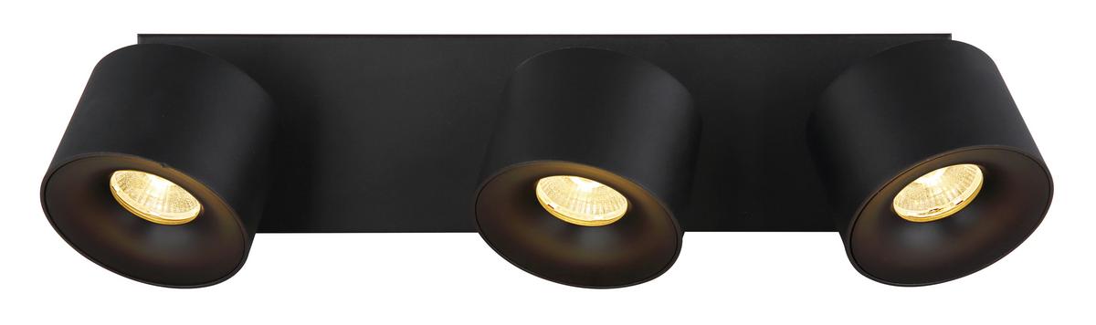 LED-Strahler 56961-3b - Transparent/Schwarz, Design, Kunststoff/Metall (33/7,2/12cm) - Globo