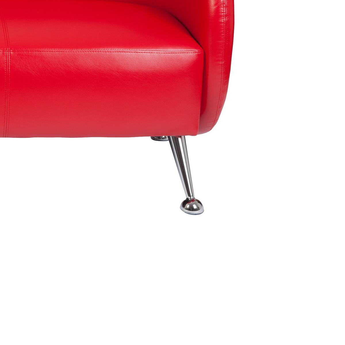 3-Sitzer-Sofa St. Lucia Rot - Chromfarben/Rot, MODERN, Textil (168/85/58cm) - MID.YOU