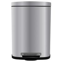 Treteimer Akira 12l Silber Metall Lbh: 28x19,3x37,9 Cm - Silberfarben/Schwarz, Basics, Kunststoff/Metall (28,0/19,3/37,9cm) - Spirella