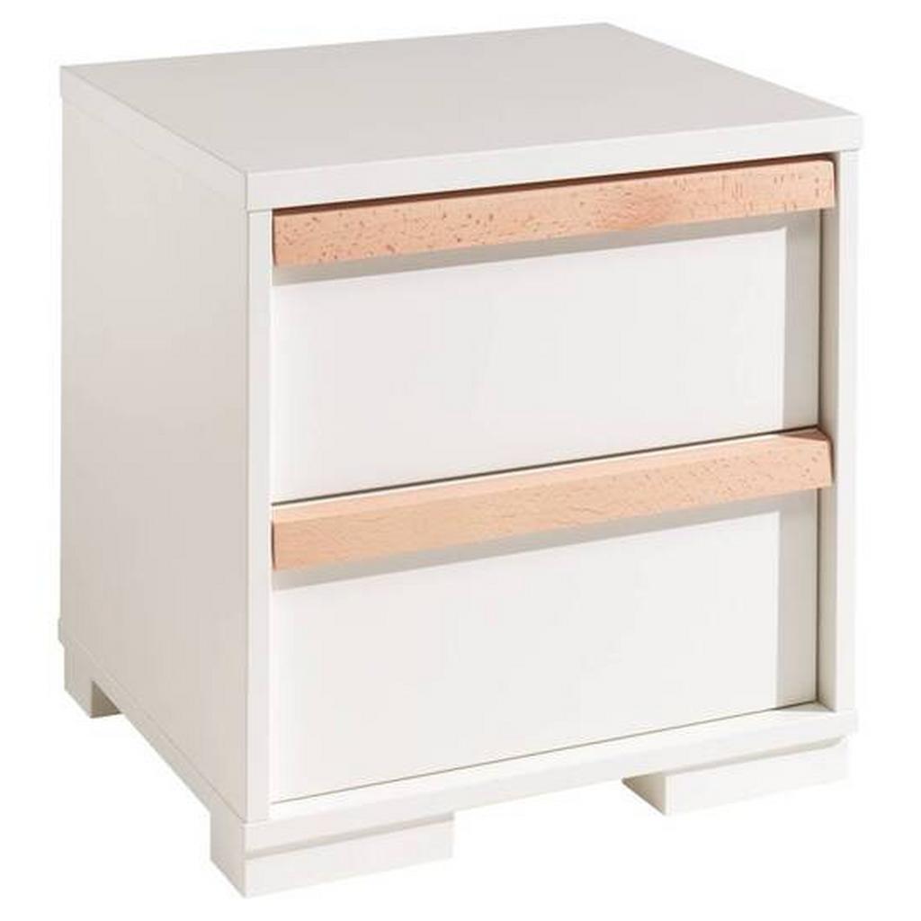 Nachtkästchen London B: 48,1 cm Weiß