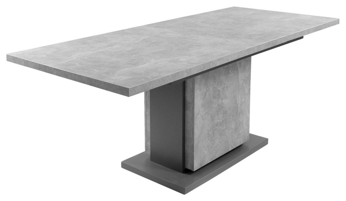 Esstisch Ausziehbar Britta 140-190x80 Cm Grau - Anthrazit/Grau, MODERN, Holzwerkstoff (140/80/75cm) - MID.YOU
