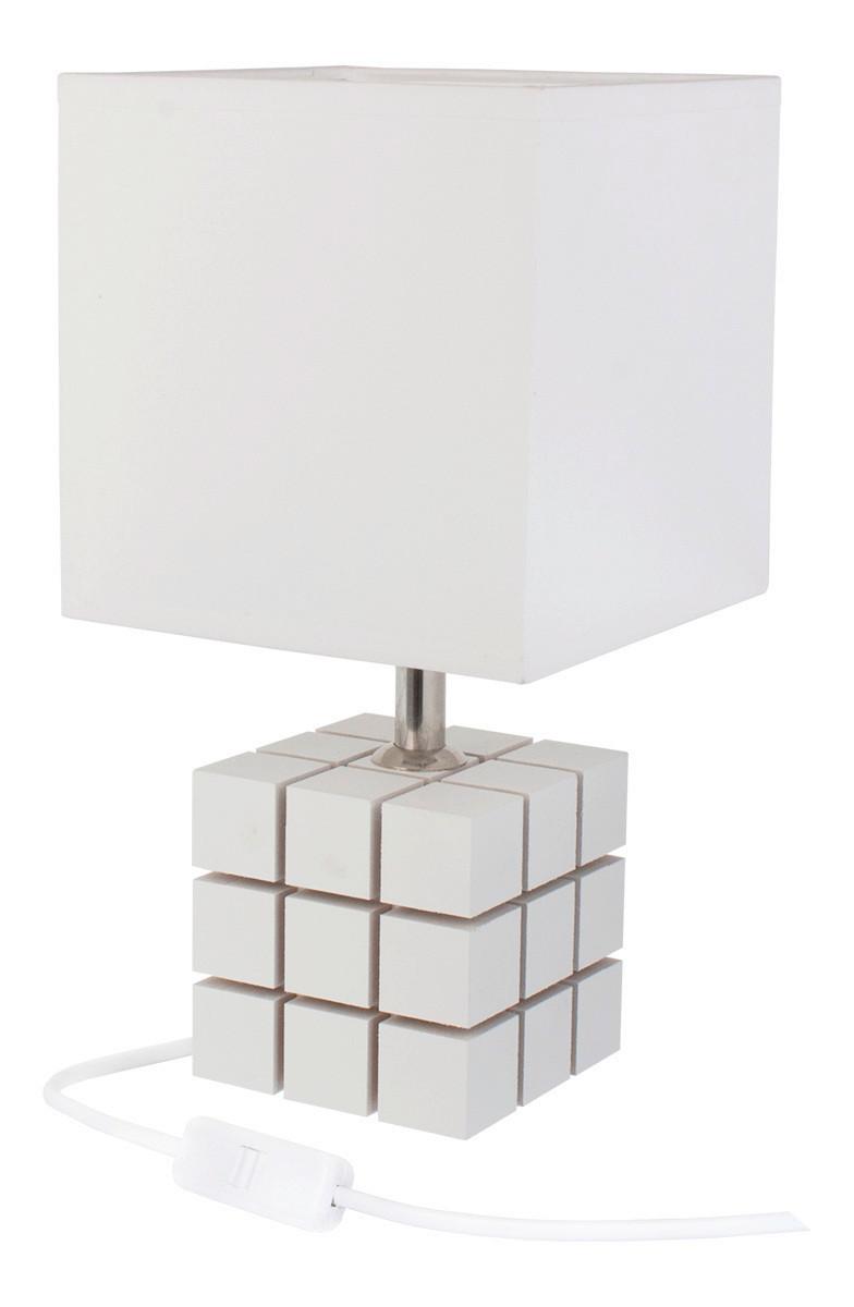 Tischleuchte 4113409 Rubi - Weiß - Weiß, Basics, Holz/Textil (16/16/30cm)