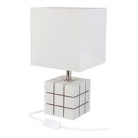 Tischleuchte 4113409 Rubi - Weiß - Weiß, Basics, Holz/Textil (16/16/30cm)