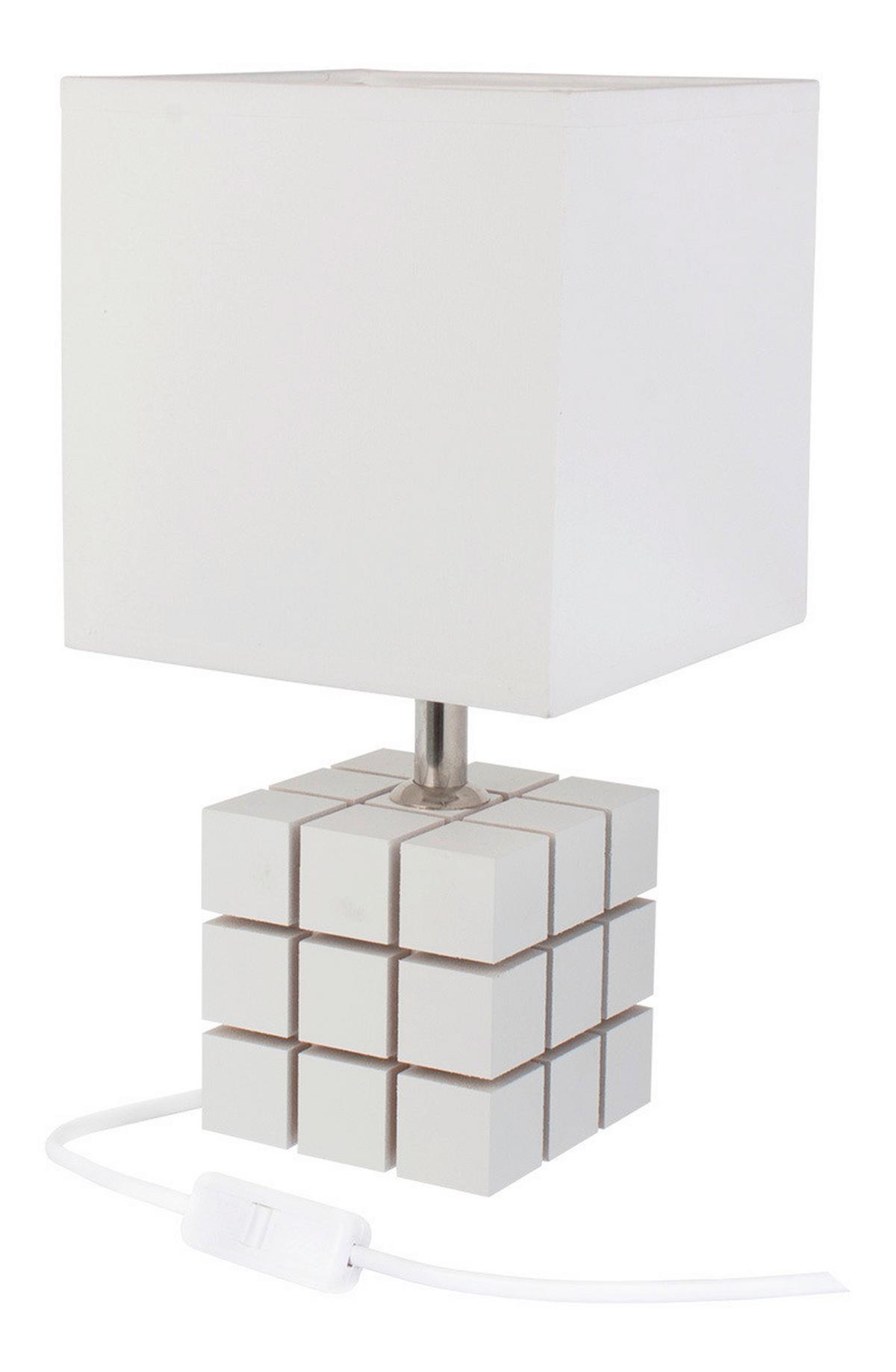 Tischleuchte 4113409 Rubi - Weiß - Weiß, Basics, Holz/Textil (16/16/30cm)