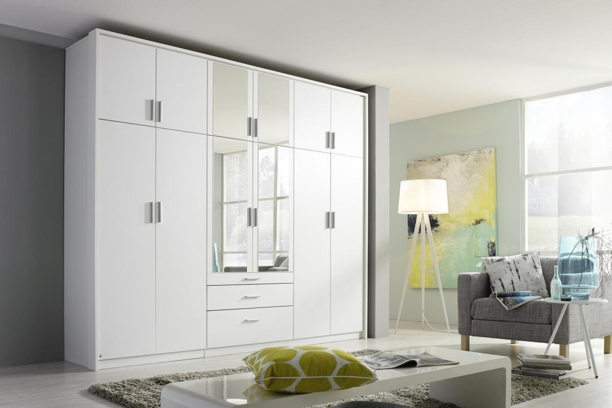 Drehtürenschrank Mit Spiegel 275cm Hildesheim, Weiß Dekor - Klar/Weiß, Design, Glas/Holzwerkstoff (275/231/56cm) - Rauch Möbel