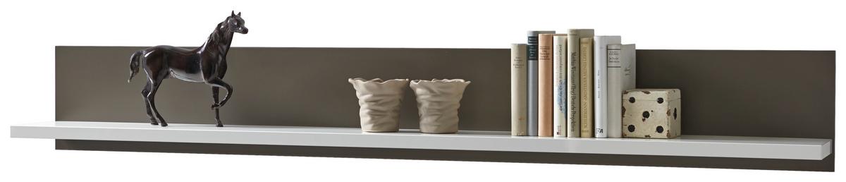 Wandboard Trento B: 184 cm Grau/Weiß - Weiß Hochglanz/Grau, Design, Holzwerkstoff (184/25/22cm) - Livetastic
