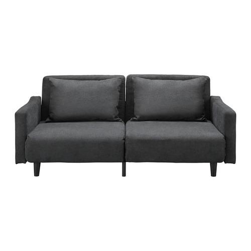 Malá rozkládací pohovka SANDRO tmavě šedá - černá/tmavě šedá, Moderní, dřevo/textil (175/76/89cm) - Bessagi Home