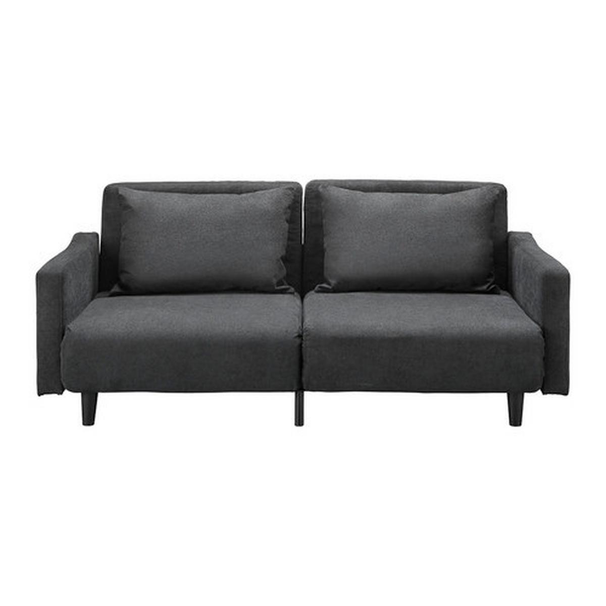 Malá rozkladacia pohovka SANDRO tmavosivá - čierna/tmavosivá, Modern, drevo/textil (175/76/89cm) - Bessagi Home