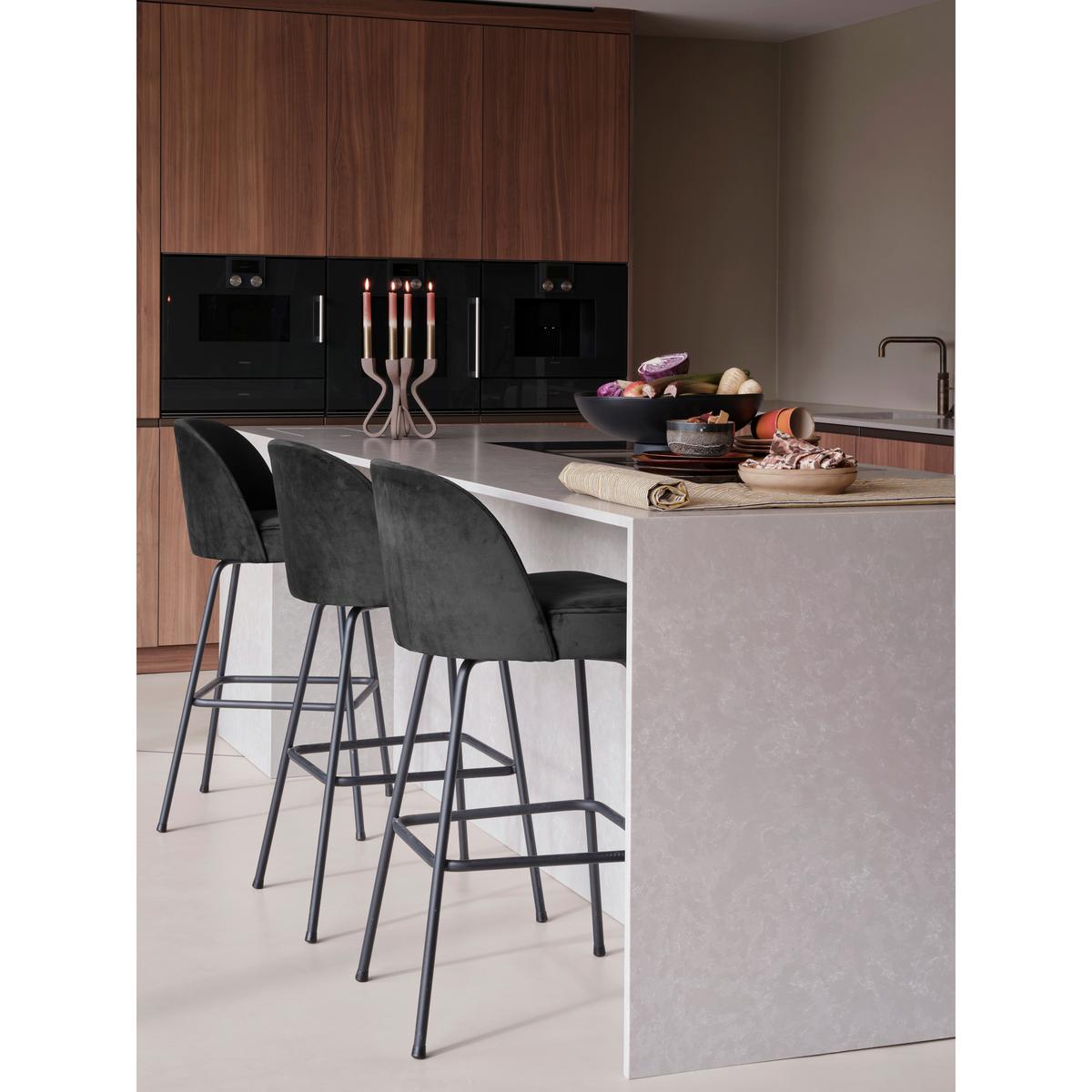 Barhocker Vogue Schwarz B: 50cm - Schwarz, MODERN, Textil/Metall (50/103/55cm) - Livetastic