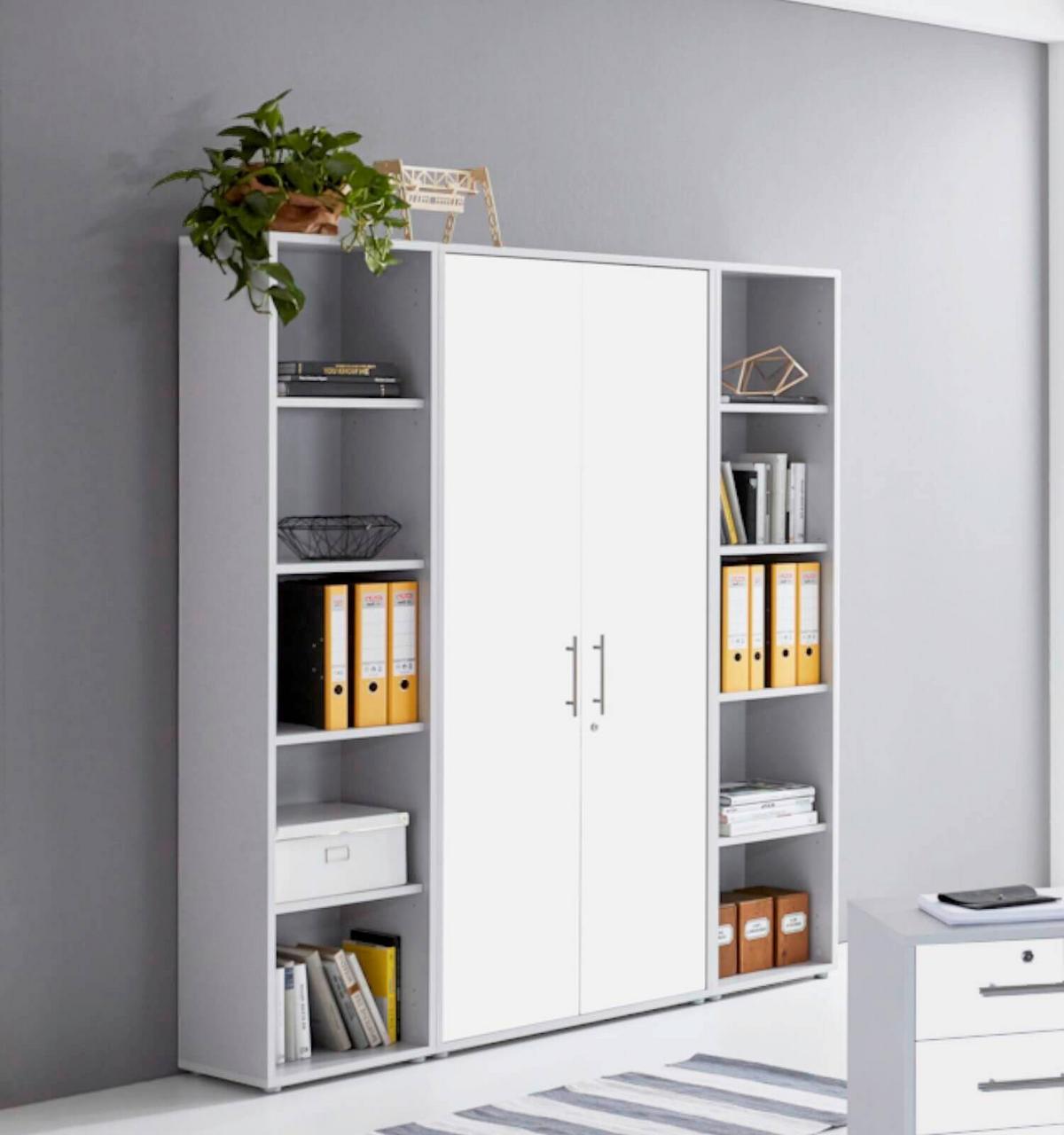 Büro Office Edition Grau/weiß - Weiß/Grau, MODERN, Holzwerkstoff/Metall - MID.YOU